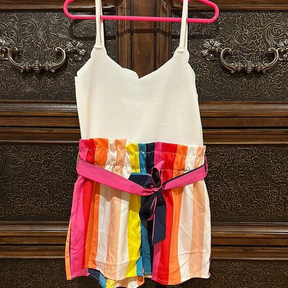 SHEIN Romper Vibrant Stripes - Picture 1 of 2